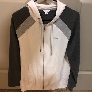 Men’s White CK zipper hoodie